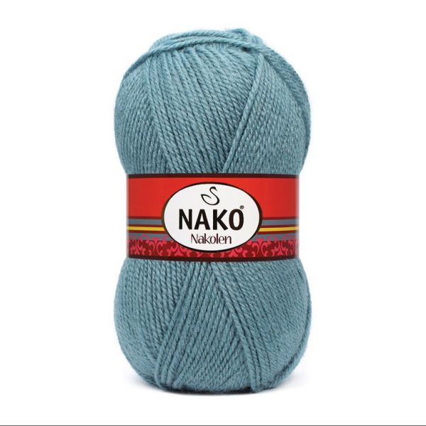 Nako Nakolen yarn skein color 2978, soft acrylic wool blend yarn for socks and everyday knitting