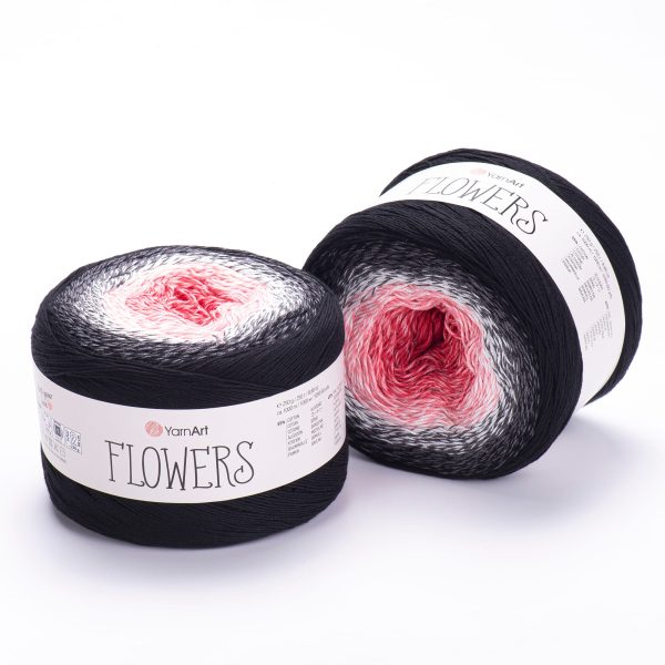 YarnArt Flowers cake yarn skein 260, gradient color changing cotton acrylic yarn