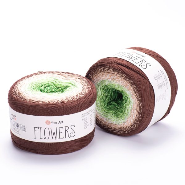 YarnArt Flowers cake yarn skein 272, gradient color changing cotton acrylic yarn
