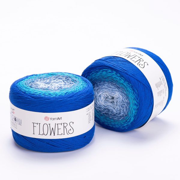 YarnArt Flowers cake yarn skein 299, gradient color changing cotton acrylic yarn