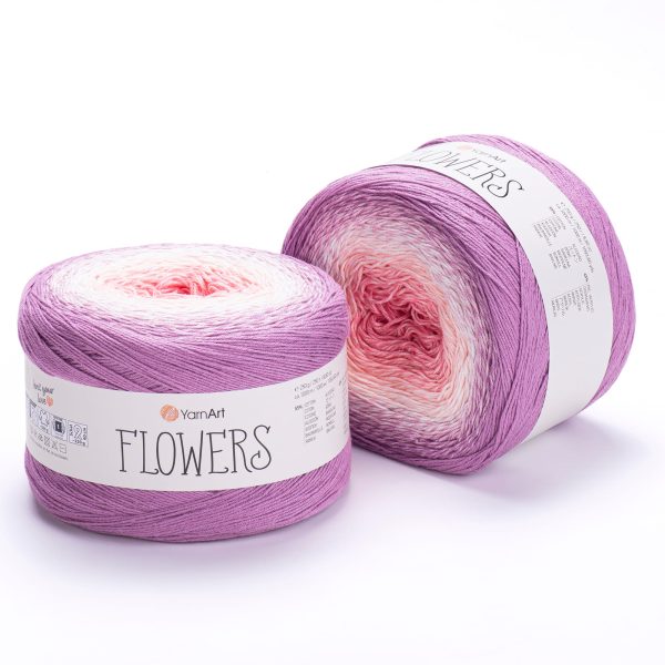 YarnArt Flowers cake yarn skein 305, gradient color changing cotton acrylic yarn