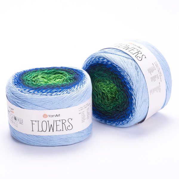 YarnArt Flowers cake yarn skein 306, gradient color changing cotton acrylic yarn