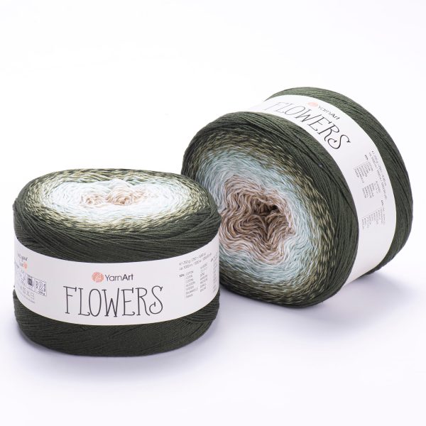YarnArt Flowers cake yarn skein 311, gradient color changing cotton acrylic yarn