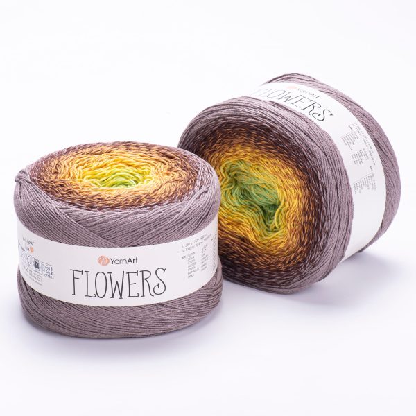 YarnArt Flowers cake yarn skein 317, gradient color changing cotton acrylic yarn