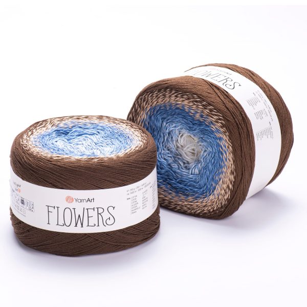 YarnArt Flowers cake yarn skein 320, gradient color changing cotton acrylic yarn