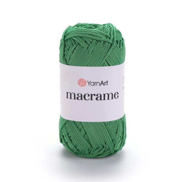 YarnArt Macrame cord yarn green skein, strong polyester cord for bags and crochet projects