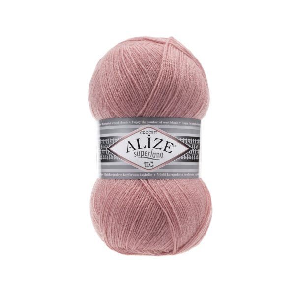 Alize Superlana Tig yarn skein color 144 fine wool acrylic blend yarn for lace knitting shawls and lightweight garments