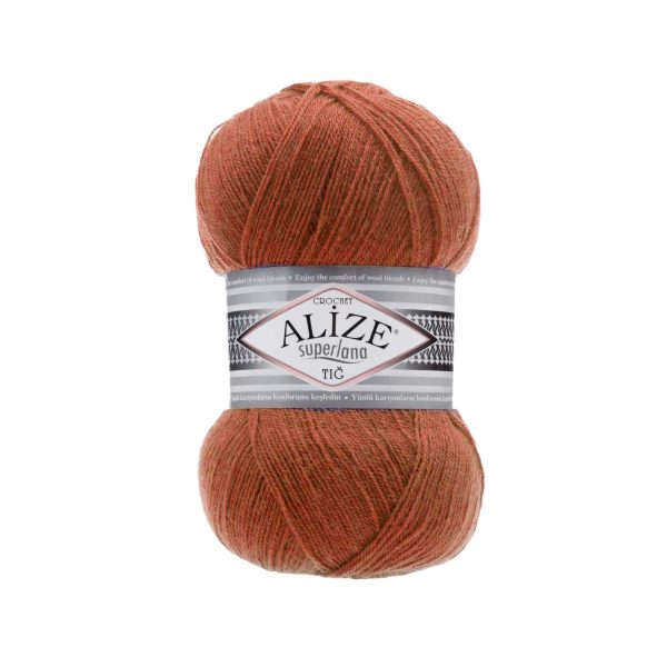 Alize Superlana Tig yarn skein color 36 fine wool acrylic blend yarn for lace knitting shawls and lightweight garments