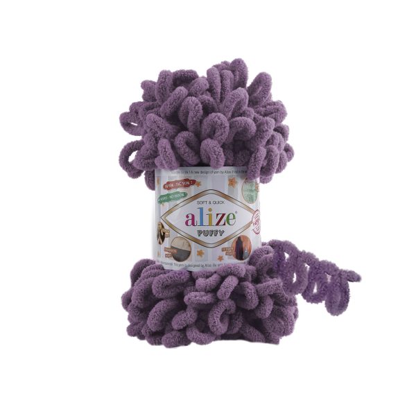 Alize Puffy loop yarn soft chenille yarn color 437 for finger knitting blankets scarves and baby accessories