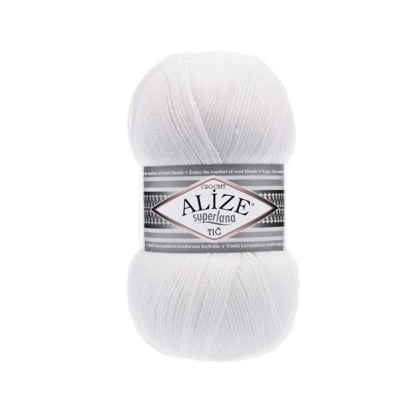Alize Superlana Tig yarn skein color 55 fine wool acrylic blend yarn for lace knitting shawls and lightweight garments