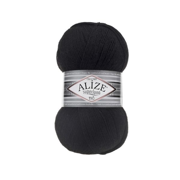 Alize Superlana Tig yarn skein color 60 fine wool acrylic blend yarn for lace knitting shawls and lightweight garments