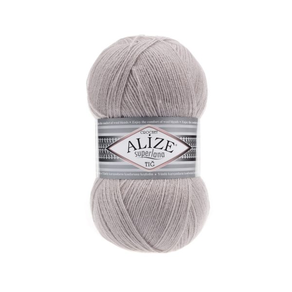 Alize Superlana Tig yarn skein color 652 fine wool acrylic blend yarn for lace knitting shawls and lightweight garments
