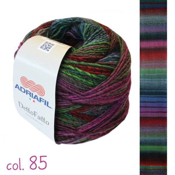 Adriafil Dettofatto gradient yarn skein color 85, wool acrylic blend multicolor cake yarn for knitting and crochet