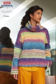 Sweater from Adriafil Rigadritto premium Italian brushed alpaca yarn self striping yarn