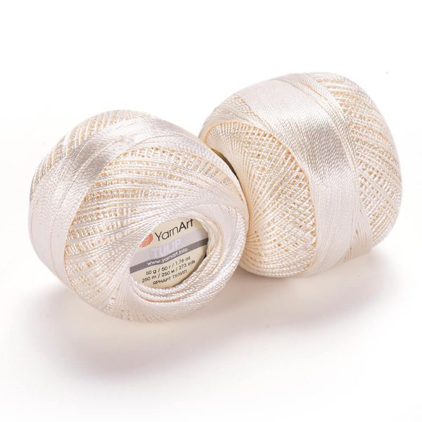 YarnArt Tulip crochet thread silky shiny yarn skein color 402 for lace crochet summer garments and accessories