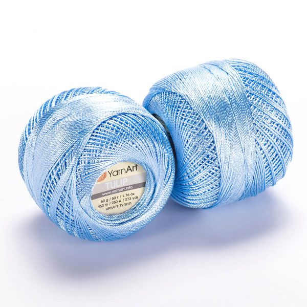 YarnArt Tulip crochet thread silky shiny yarn skein color 408 for lace crochet summer garments and accessories