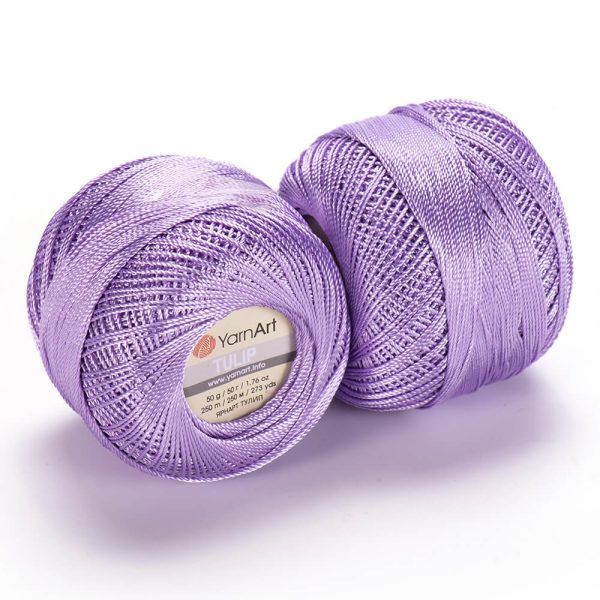YarnArt Tulip crochet thread silky shiny yarn skein color 413 for lace crochet summer garments and accessories