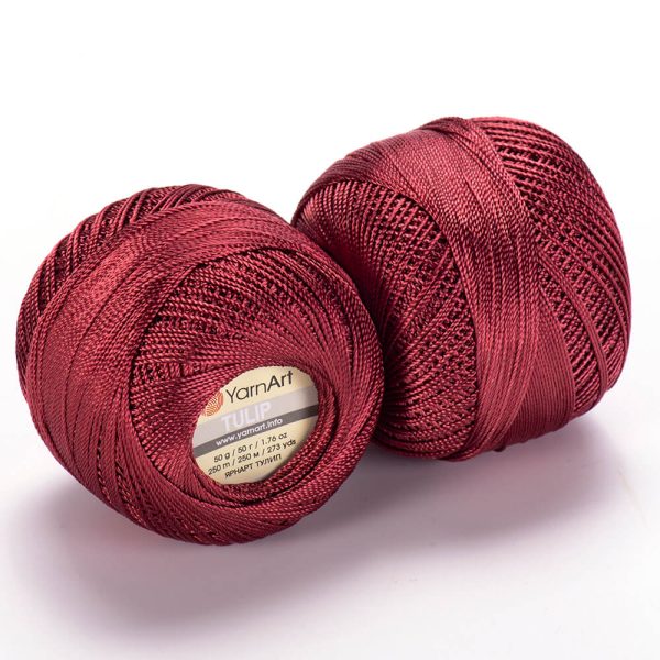 YarnArt Tulip crochet thread silky shiny yarn skein color 422 for lace crochet summer garments and accessories