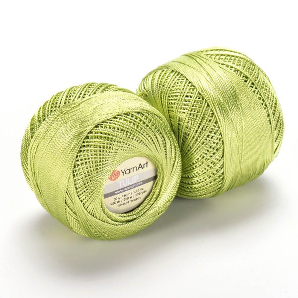 YarnArt Tulip crochet thread silky shiny yarn skein color 424 for lace crochet summer garments and accessories