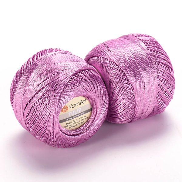 YarnArt Tulip crochet thread silky shiny yarn skein color 429 for lace crochet summer garments and accessories