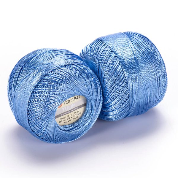 YarnArt Tulip crochet thread silky shiny yarn skein color 464 for lace crochet summer garments and accessories