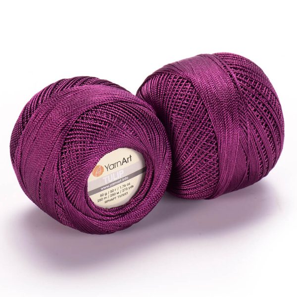 YarnArt Tulip crochet thread silky shiny yarn skein color 467 for lace crochet summer garments and accessories
