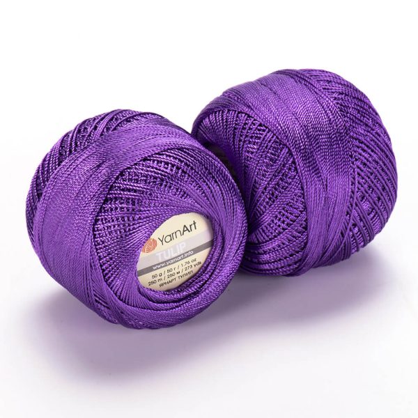 YarnArt Tulip crochet thread silky shiny yarn skein color 478 for lace crochet summer garments and accessories