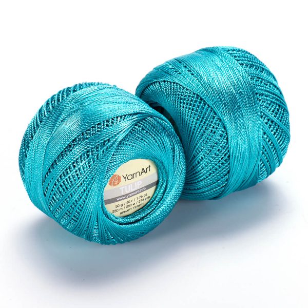 YarnArt Tulip crochet thread silky shiny yarn skein color 480 for lace crochet summer garments and accessories