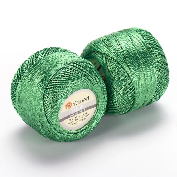 YarnArt Tulip crochet thread silky shiny yarn skein color 481 for lace crochet summer garments and accessories