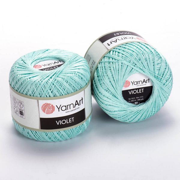YarnArt Violet crochet thread mercerized cotton yarn skein color 39 fine lace yarn for doilies and summer garments