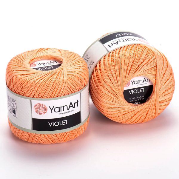 YarnArt Violet crochet thread mercerized cotton yarn skein color 22 fine lace yarn for doilies and summer garments