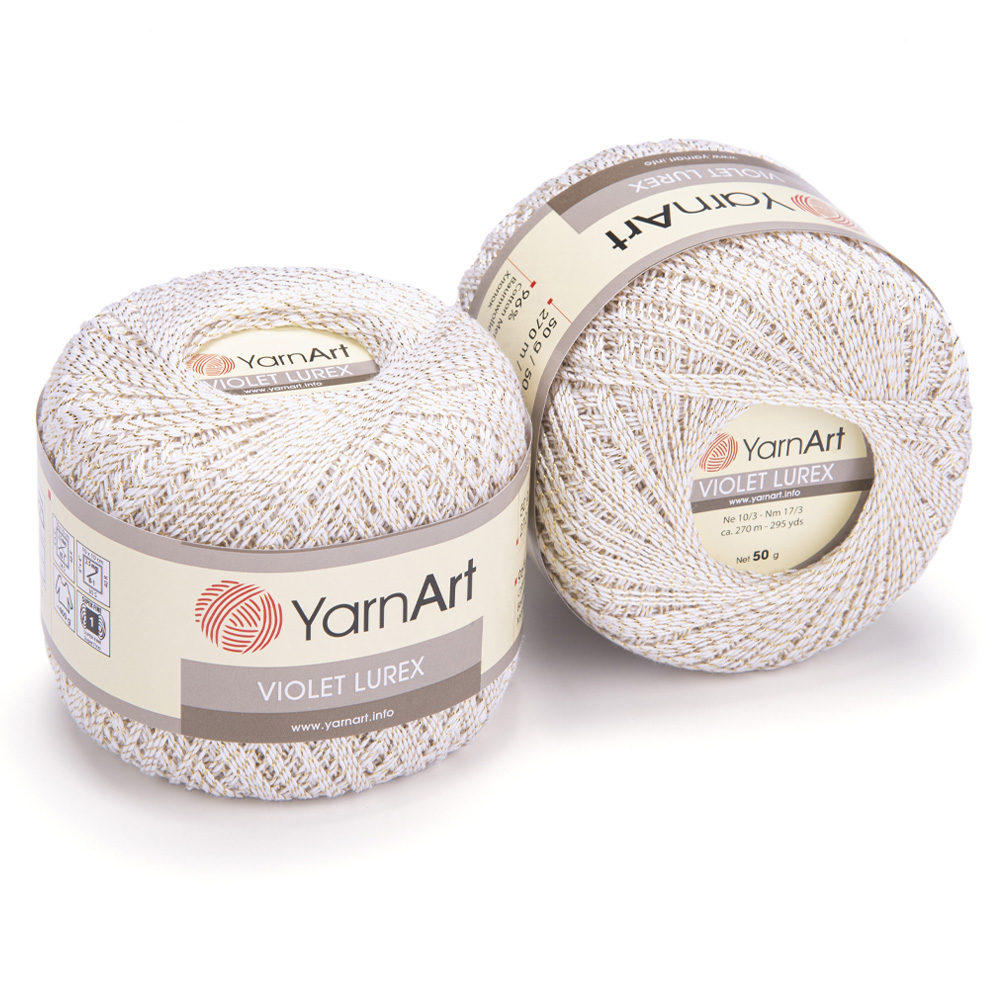 YARNART_VIOLET_LUREX_2000 YARNART VIOLET LUREX - kokvilnas tambordiegs ar spīdumu - Image 1