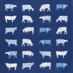 HALF LINEN TOWEL 50*70CM "COWS"