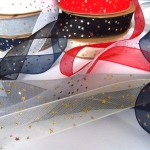TULLE RIBBON WITH STAR 2.5CM