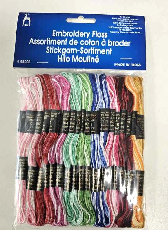 Pony embroidery floss set 36 skeins mercerised cotton embroidery thread