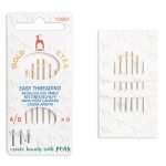 PONY gold eye EASY THREADING needles 4/8  12851