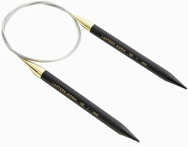 knitpro-lantern-moon-circular-knitting-needles-80cm-ebony KnitPro Lantern Moon circular knitting needles 80cm with ebony wood tips and gold connector